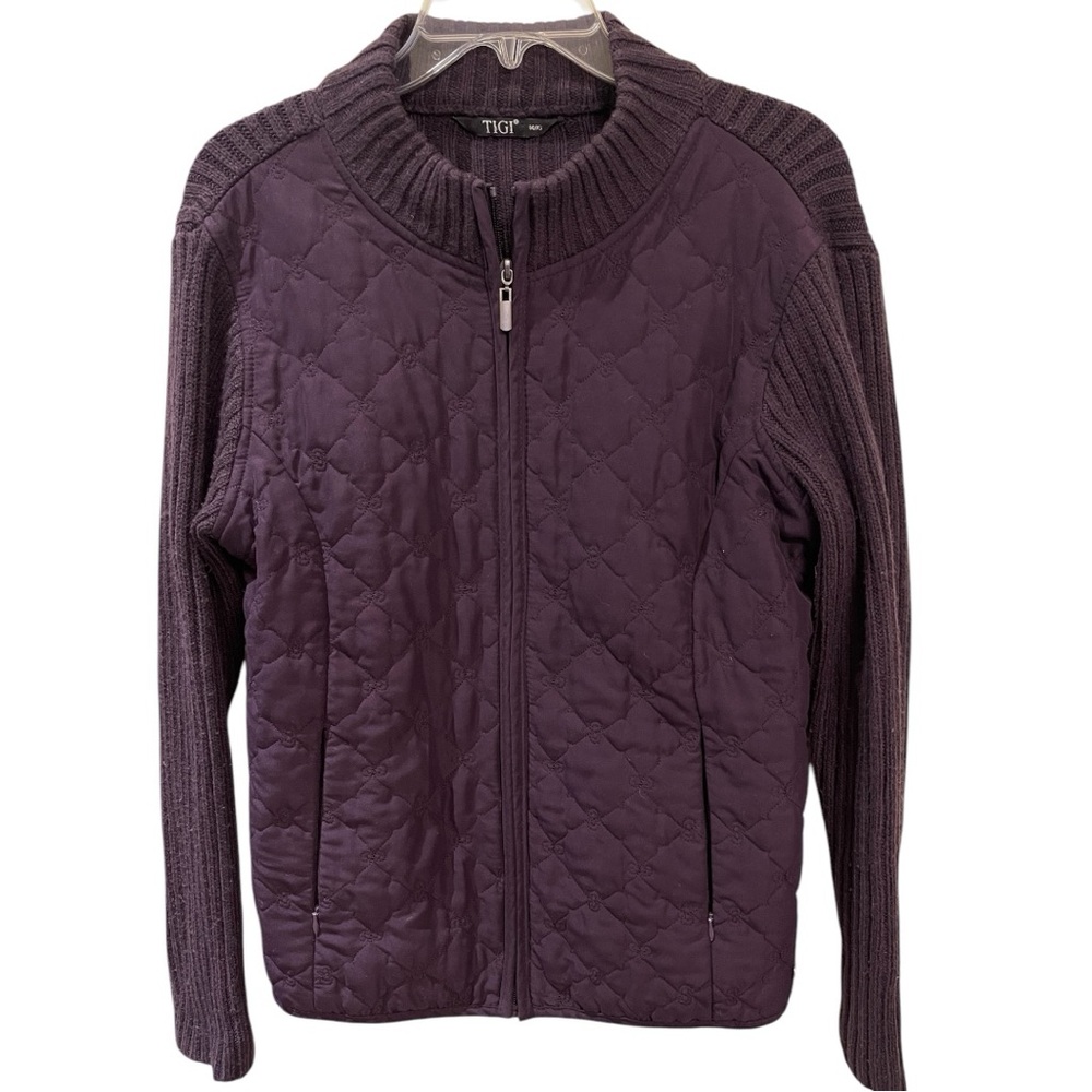 TIGI Knit Purple Jacket Size Large